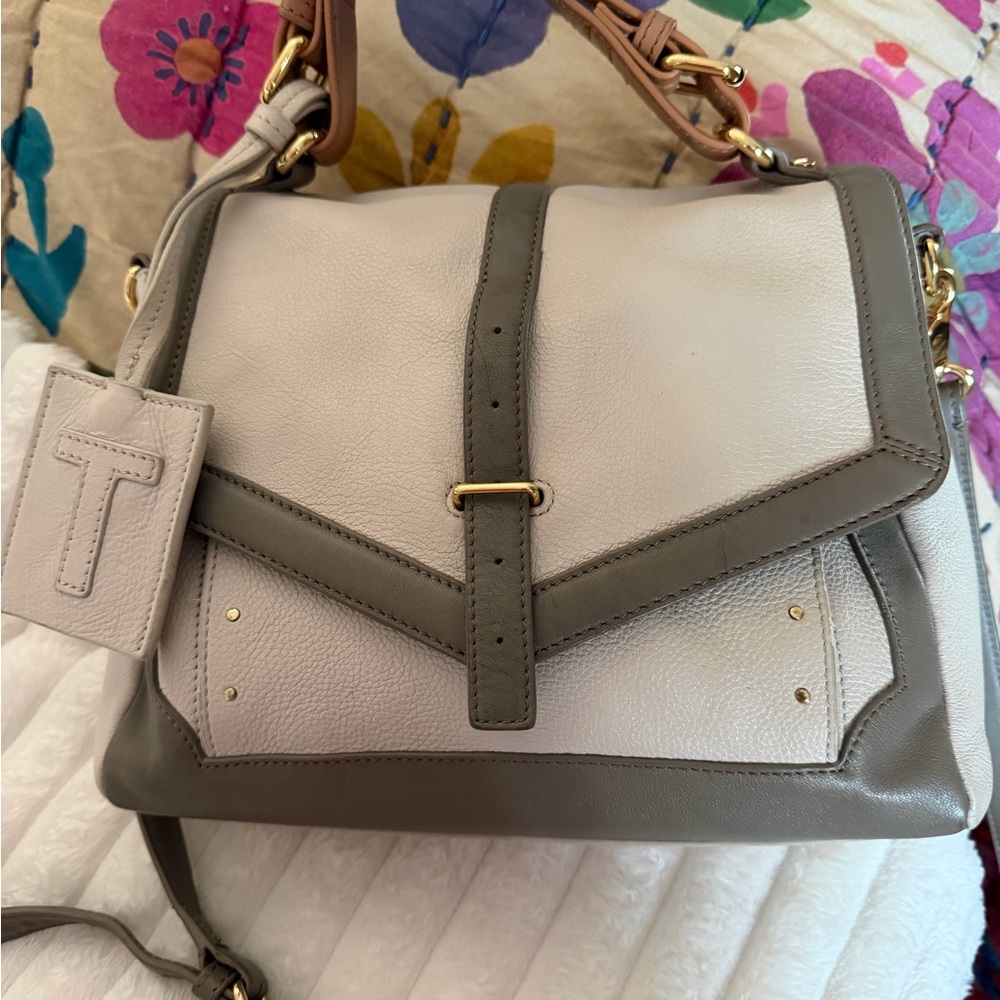 Tory Burch 797 Two-Tone Leather Satchel